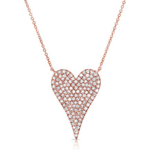 Load image into Gallery viewer, 14K Gold Diamond Pave Heart Necklace
