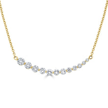 Load image into Gallery viewer, 14K Gold Diamond Curve Bar Necklace
