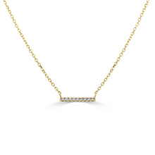 Load image into Gallery viewer, 14K Gold Small Diamond Bar Necklace
