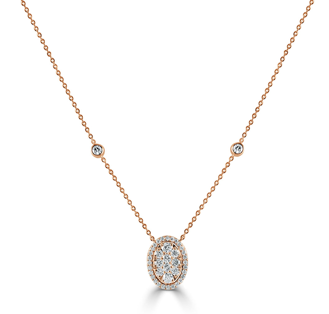 14K Rose Gold Diamond Pendant