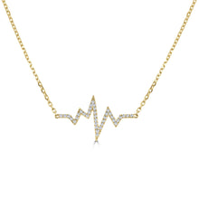 Load image into Gallery viewer, 14K Gold Diamond Heart Beat Necklace
