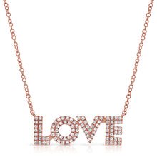 Load image into Gallery viewer, 14K Gold Diamond LOVE Necklace
