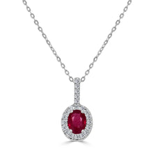 Load image into Gallery viewer, 14K Yellow Gold Ruby &amp; Diamond Pendant
