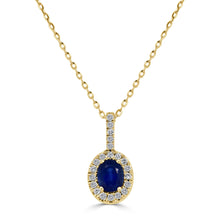 Load image into Gallery viewer, 14K Yellow Gold Sapphire &amp; Diamond Pendant
