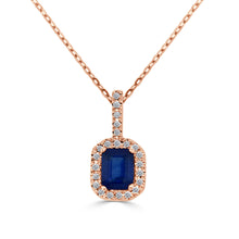 Load image into Gallery viewer, 14K Yellow Gold Sapphire &amp; Diamond Pendant
