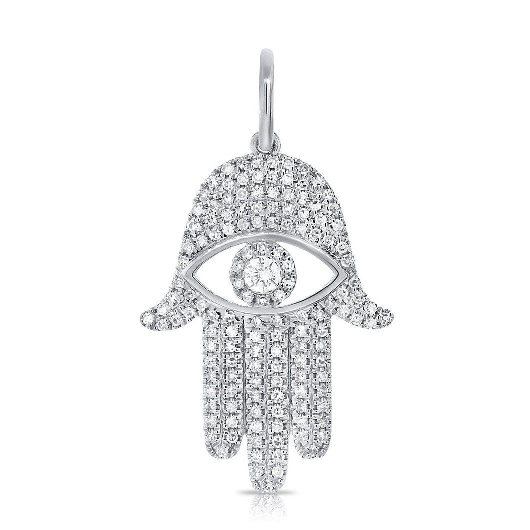 14K Gold Diamond Hamsa Charm 1