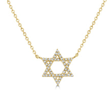 Load image into Gallery viewer, 14K Gold Diamond Magen David Necklace
