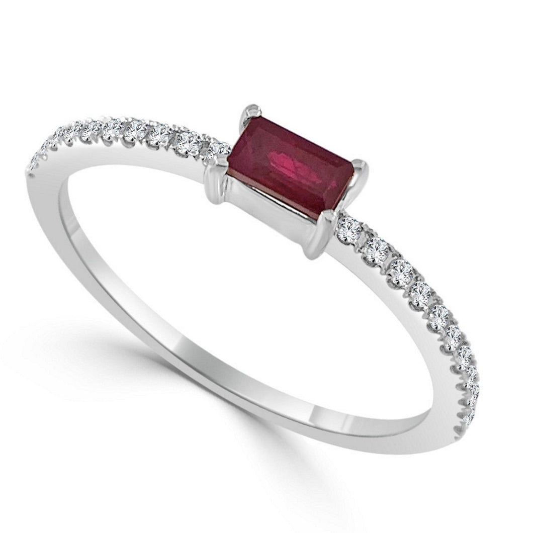 14K Gold Ruby & Diamond Ring