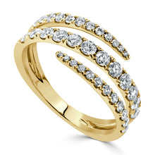 Load image into Gallery viewer, 14K Gold Diamond Crossover Ring
