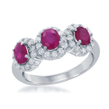 Load image into Gallery viewer, 14K White Gold Ruby &amp; Diamond Ring
