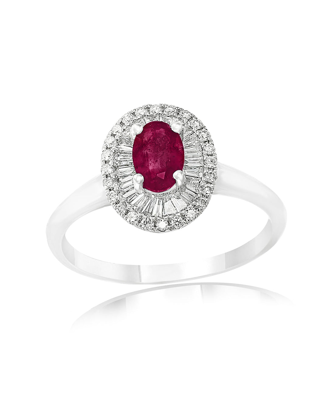 18K White Gold Ruby & Diamond Ring