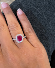 Load image into Gallery viewer, 14K White Gold Ruby &amp; Diamond Ring
