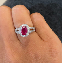 Load image into Gallery viewer, 18K White Gold Ruby &amp; Diamond Ring
