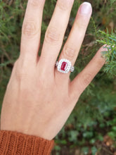 Load image into Gallery viewer, 18K White Gold Ruby &amp; Diamond Ring
