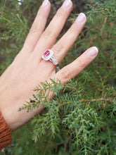 Load image into Gallery viewer, 18K White Gold Ruby &amp; Diamond Ring
