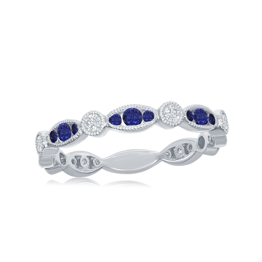 18K Gold Sapphire & Diamond Ring