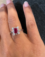 Load image into Gallery viewer, 18K White Gold Ruby &amp; Diamond Ring
