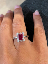 Load image into Gallery viewer, 18K White Gold Ruby &amp; Diamond Ring
