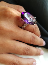 Load image into Gallery viewer, 14K Yellow Gold Amethyst &amp; Diamond Ring
