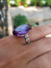 Load image into Gallery viewer, 14K Yellow Gold Amethyst &amp; Diamond Ring
