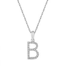 Load image into Gallery viewer, 14k White Gold &amp; Diamond Small A-Z Initial Necklace
