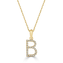 Load image into Gallery viewer, 14k Yellow Gold &amp; Diamond Small A-Z Initial Necklace
