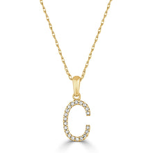 Load image into Gallery viewer, 14k Yellow Gold &amp; Diamond Small A-Z Initial Necklace
