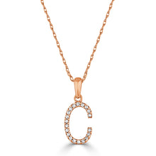 Load image into Gallery viewer, 14k Rose Gold &amp; Diamond Small A-Z Initial Necklace
