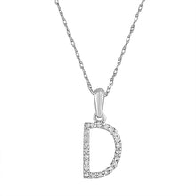 Load image into Gallery viewer, 14k White Gold &amp; Diamond Small A-Z Initial Necklace
