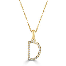 Load image into Gallery viewer, 14k Yellow Gold &amp; Diamond Small A-Z Initial Necklace
