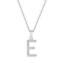 Load image into Gallery viewer, 14k White Gold &amp; Diamond Small A-Z Initial Necklace
