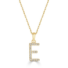 Load image into Gallery viewer, 14k Yellow Gold &amp; Diamond Small A-Z Initial Necklace
