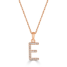 Load image into Gallery viewer, 14k Rose Gold &amp; Diamond Small A-Z Initial Necklace
