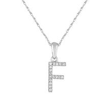 Load image into Gallery viewer, 14k White Gold &amp; Diamond Small A-Z Initial Necklace
