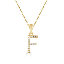 Load image into Gallery viewer, 14k Yellow Gold &amp; Diamond Small A-Z Initial Necklace
