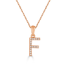 Load image into Gallery viewer, 14k Rose Gold &amp; Diamond Small A-Z Initial Necklace
