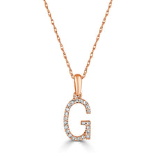 Load image into Gallery viewer, 14k Rose Gold &amp; Diamond Small A-Z Initial Necklace
