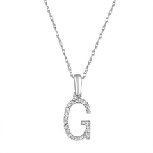 Load image into Gallery viewer, 14k White Gold &amp; Diamond Small A-Z Initial Necklace
