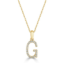 Load image into Gallery viewer, 14k Yellow Gold &amp; Diamond Small A-Z Initial Necklace
