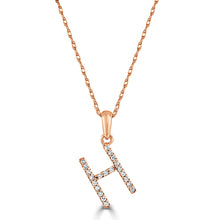 Load image into Gallery viewer, 14k Rose Gold &amp; Diamond Small A-Z Initial Necklace
