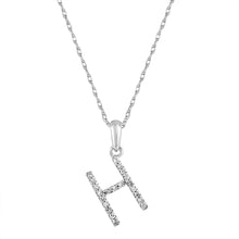 Load image into Gallery viewer, 14k White Gold &amp; Diamond Small A-Z Initial Necklace
