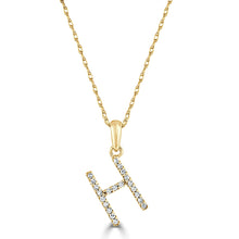 Load image into Gallery viewer, 14k Yellow Gold &amp; Diamond Small A-Z Initial Necklace
