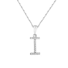 Load image into Gallery viewer, 14k White Gold &amp; Diamond Small A-Z Initial Necklace
