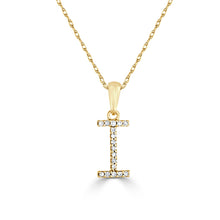 Load image into Gallery viewer, 14k Yellow Gold &amp; Diamond Small A-Z Initial Necklace
