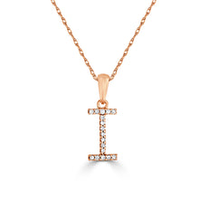 Load image into Gallery viewer, 14k Rose Gold &amp; Diamond Small A-Z Initial Necklace
