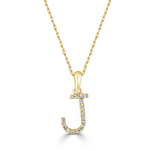 Load image into Gallery viewer, 14k Yellow Gold &amp; Diamond Small A-Z Initial Necklace
