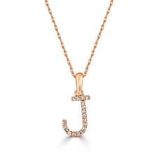 Load image into Gallery viewer, 14k Rose Gold &amp; Diamond Small A-Z Initial Necklace
