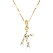 Load image into Gallery viewer, 14k Yellow Gold &amp; Diamond Small A-Z Initial Necklace
