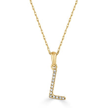 Load image into Gallery viewer, 14k Yellow Gold &amp; Diamond Small A-Z Initial Necklace
