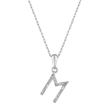 Load image into Gallery viewer, 14k White Gold &amp; Diamond Small A-Z Initial Necklace
